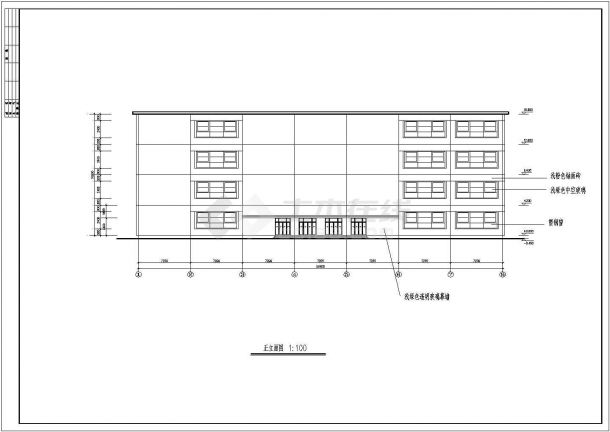 某地4层框架结构商场建筑方案设计图-图二
