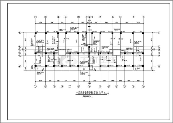 框剪结构住宅楼结构cad设计施工图-图二