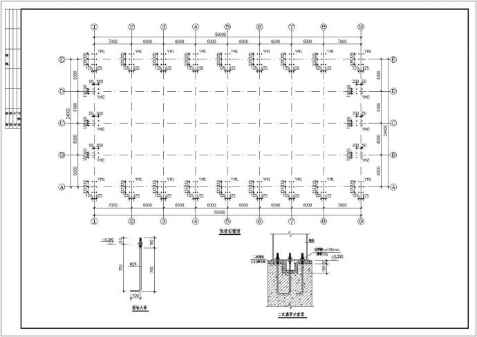 24米跨门式刚架轻型房屋钢结构厂房CAD施工图纸_图1