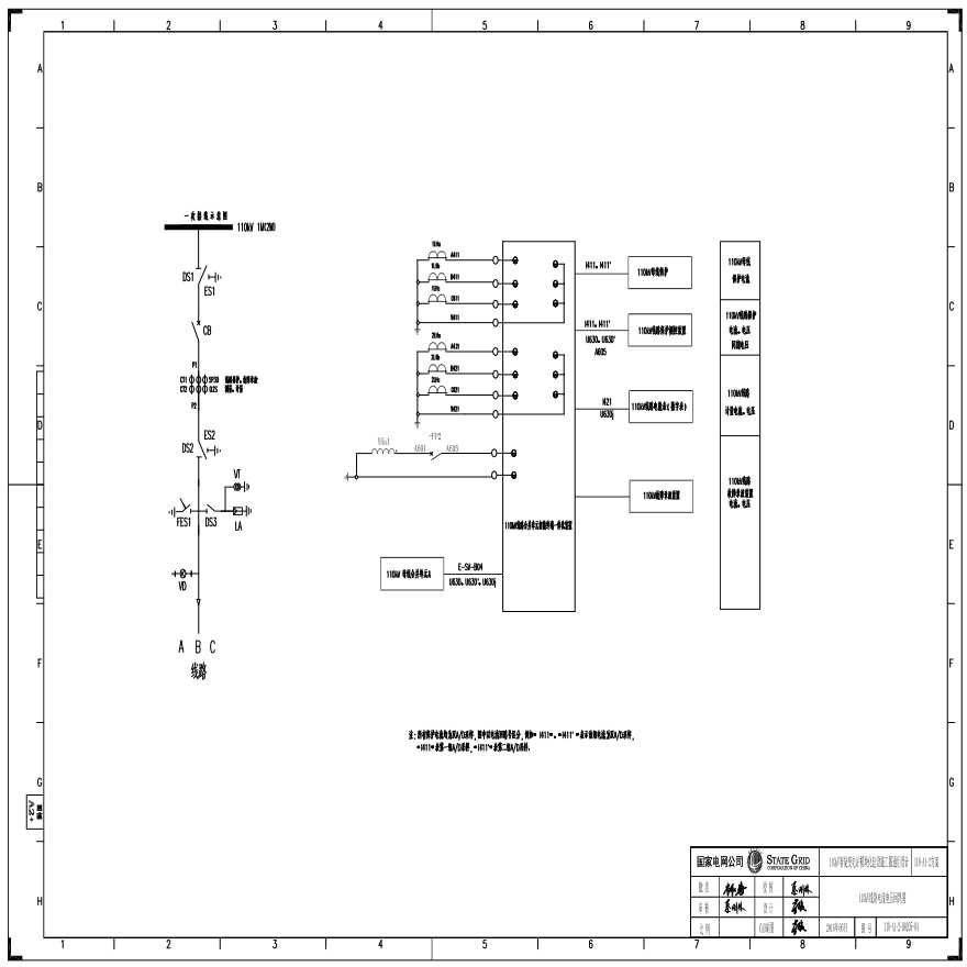 110-A1-2-D0205-04 110kV线路电流电压回路图.pdf-图一