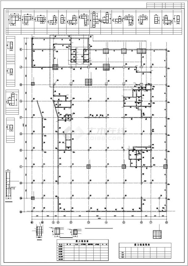 某某2层地下室建筑结构cad设计施工图纸-图一