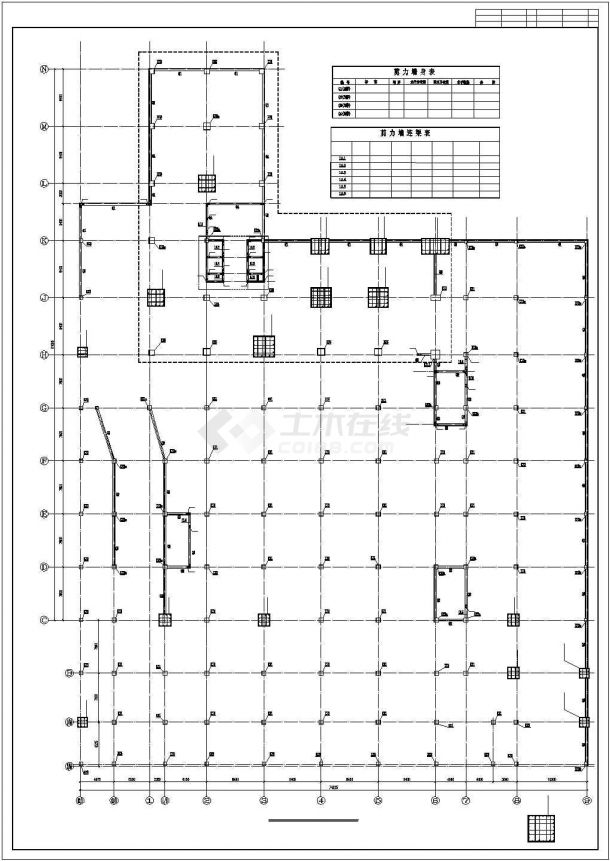 某某2层地下室建筑结构cad设计施工图纸-图二