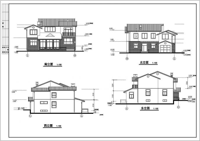 某地两层江南水乡经典独立别墅建筑设计方案图_图1