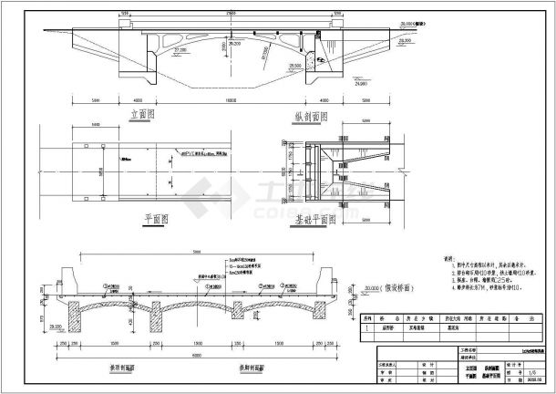 16mX5m混凝土拱桥结构施工图-图一