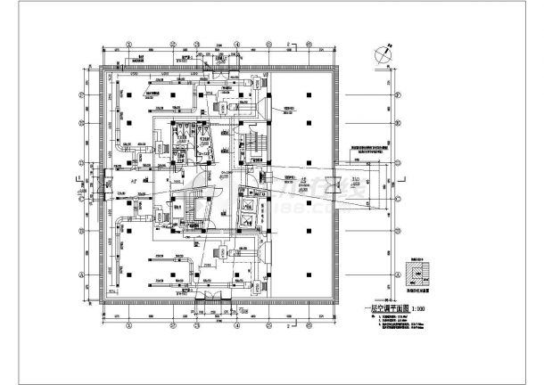某办公楼的水环式水源热泵空调设计施工图-图一
