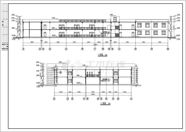 某影视学校两层砖混结构学生宿舍建筑设计方案图-图二