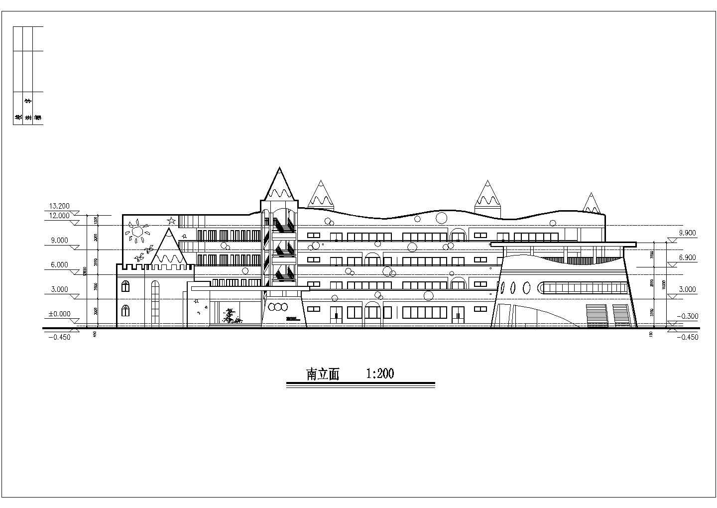  四层幼儿园cad全套方案设计图（无屋顶平面）