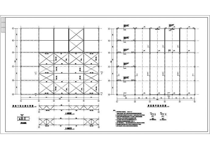 33米跨门式钢架厂房结构设计cad图纸_图1