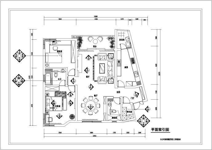 简约欧式风格室内家装设计cad施工图纸_图1