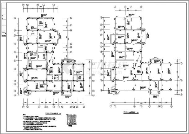 某地区厂房剪力墙结构标准结构模板图-图二
