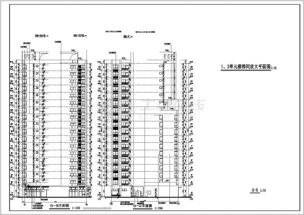 某地18層住宅框架剪力牆結構建築施工圖