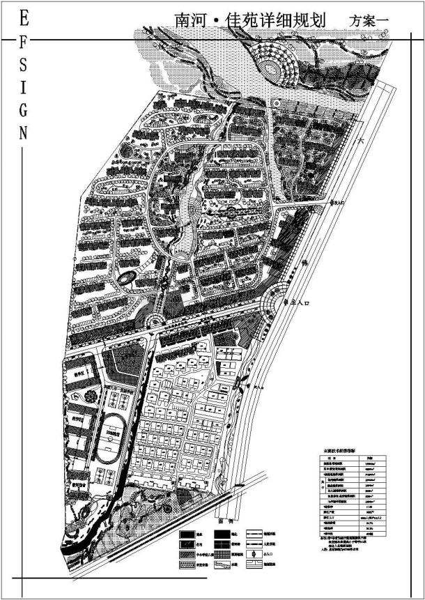 安徽某大型住宅小区总平面规划设计初步方案图-图二