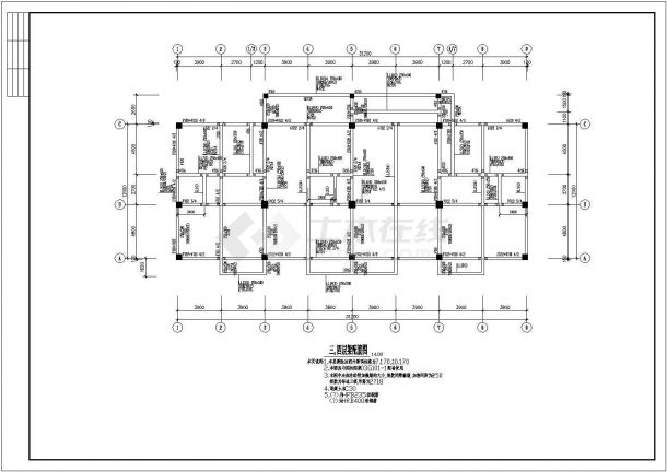 某地区框架结构商住楼cad结构施工图-图二