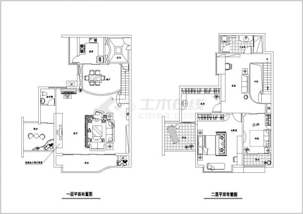 北方豪华别墅装修设计cad施工全套图纸-图二