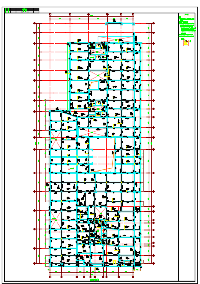 某框剪结构裙楼梁板配筋设计施工CAD图-图二
