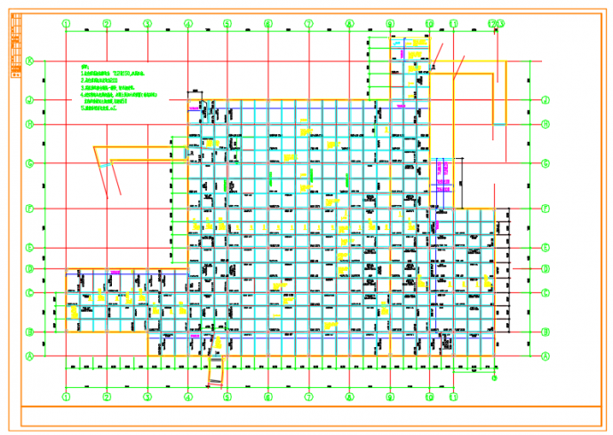 某住宅楼地下车库框架结构设计施工CAD图纸_图1