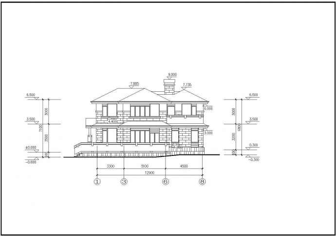 某地二层私人别墅建筑方案设计图纸_图1