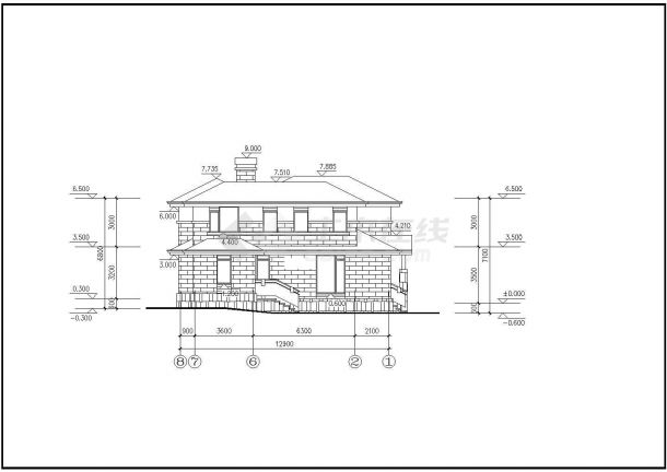 某地二层私人别墅建筑方案设计图纸-图二