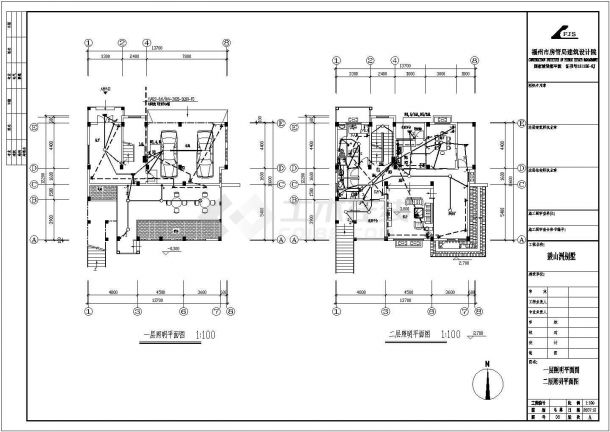 一栋4层框架结构的别墅电气设计施工图-图二