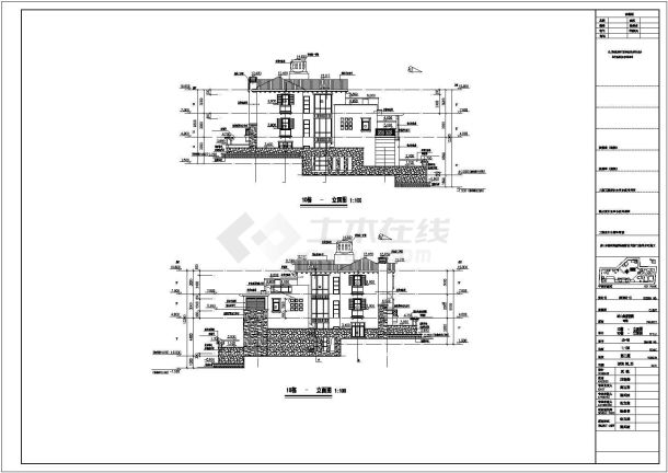 某地三层西班牙风格别墅建筑框架结构设计方案图-图二