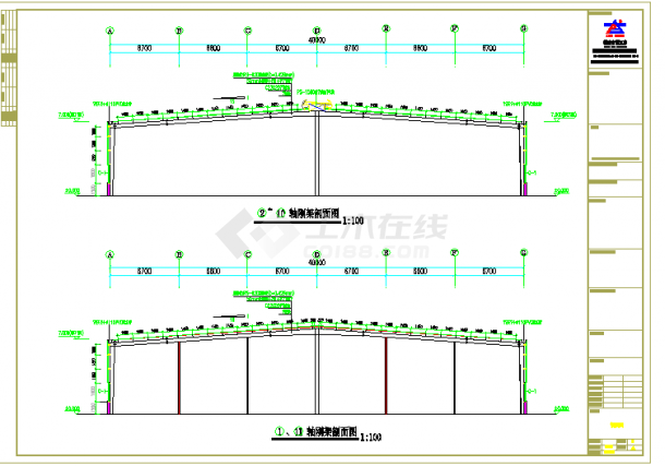 某公司40米×75米钢结构厂房CAD图纸（含设计说明）-图二