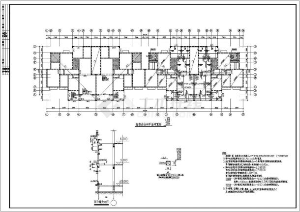 某高档小区6层砌体结构住宅楼结构设计施工图-图一