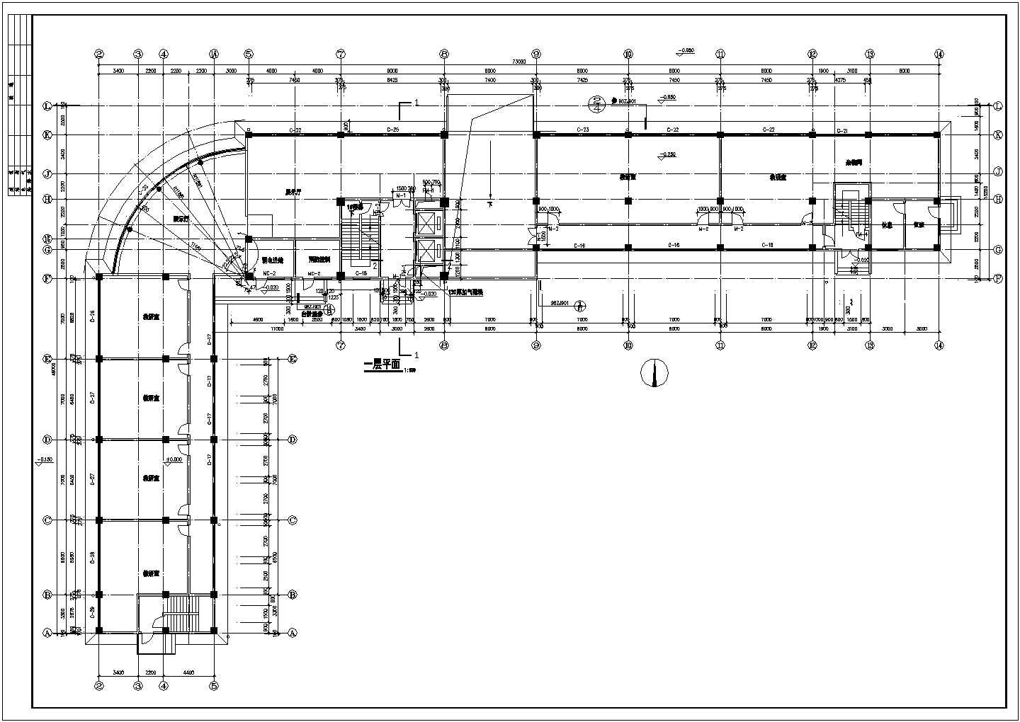 商住宅楼建筑结构施工全套cad方案设计图