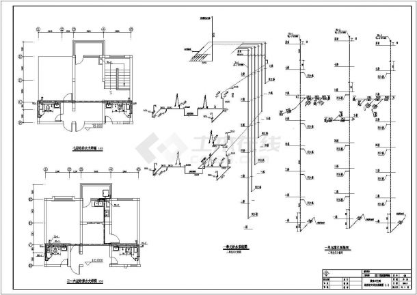 某小区七层砖混结构住宅楼给排水施工图-图一