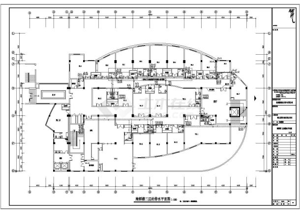 海鲜楼水电暖设备建筑施工CAD设计图纸-图一