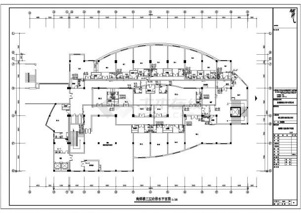 海鲜楼水电暖设备建筑施工CAD设计图纸-图二