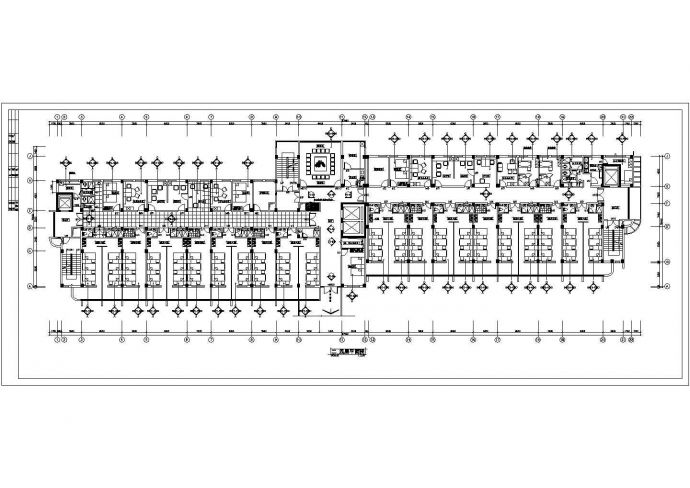 某医院建筑平面施工设计CAD布置图_图1