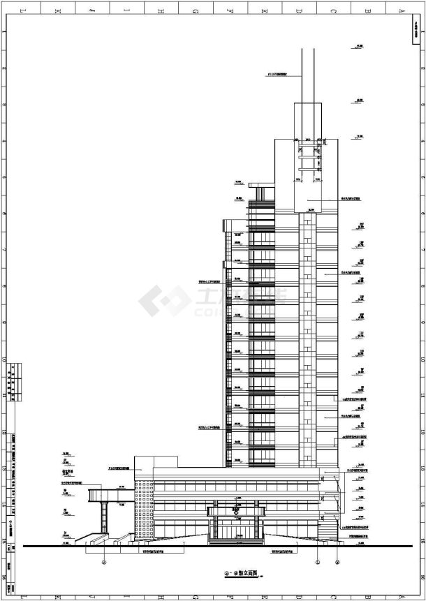 青岛医院综合楼全套建筑施工设计CAD图-图一