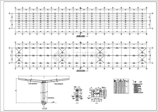 南通某单层悬挑式钢结构车棚施工图-图二