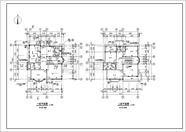 框架结构220平米小别墅建筑设计图纸-图一