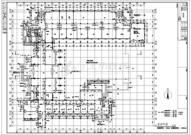 一栋某大学的完整的CAD教学楼设计建筑图纸-图一