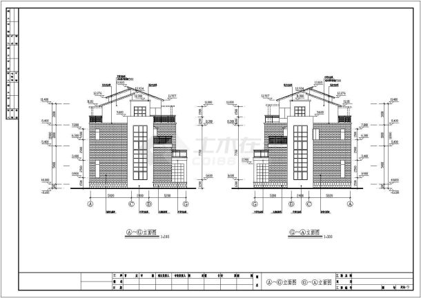 浙江某三层框架结构别墅结构设计施工图-图二