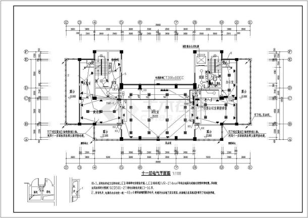 一栋12层的办公大楼电气设计施工图-图二