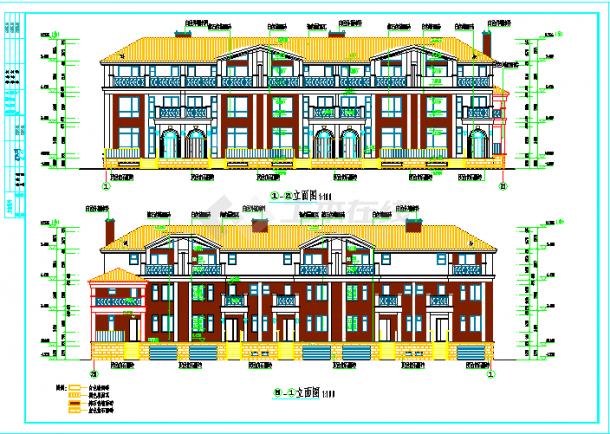 某市商业别墅混合结构建筑CAD设计施工图-图一
