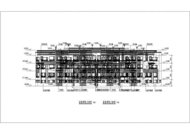 三层中式风格四合院别墅全套建筑cad施工设计图-图二