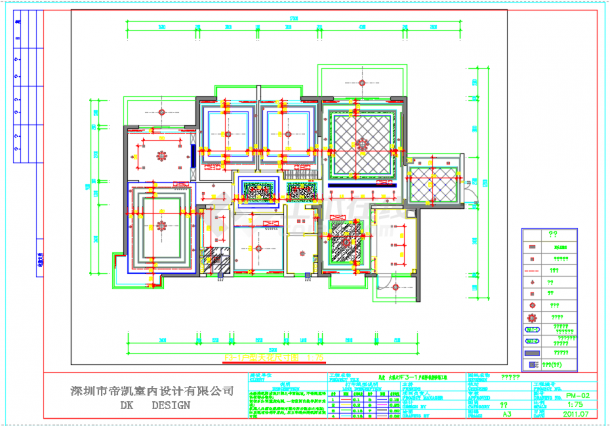 某欧式古典风格户型样板房装设计施工图-图二