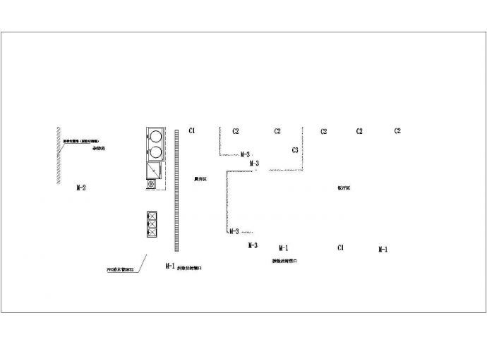 某地一层小学厨房改造工程建筑、电气设计施工图_图1