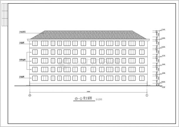 某地五层砖混结构住宅楼建筑设计方案图-图一