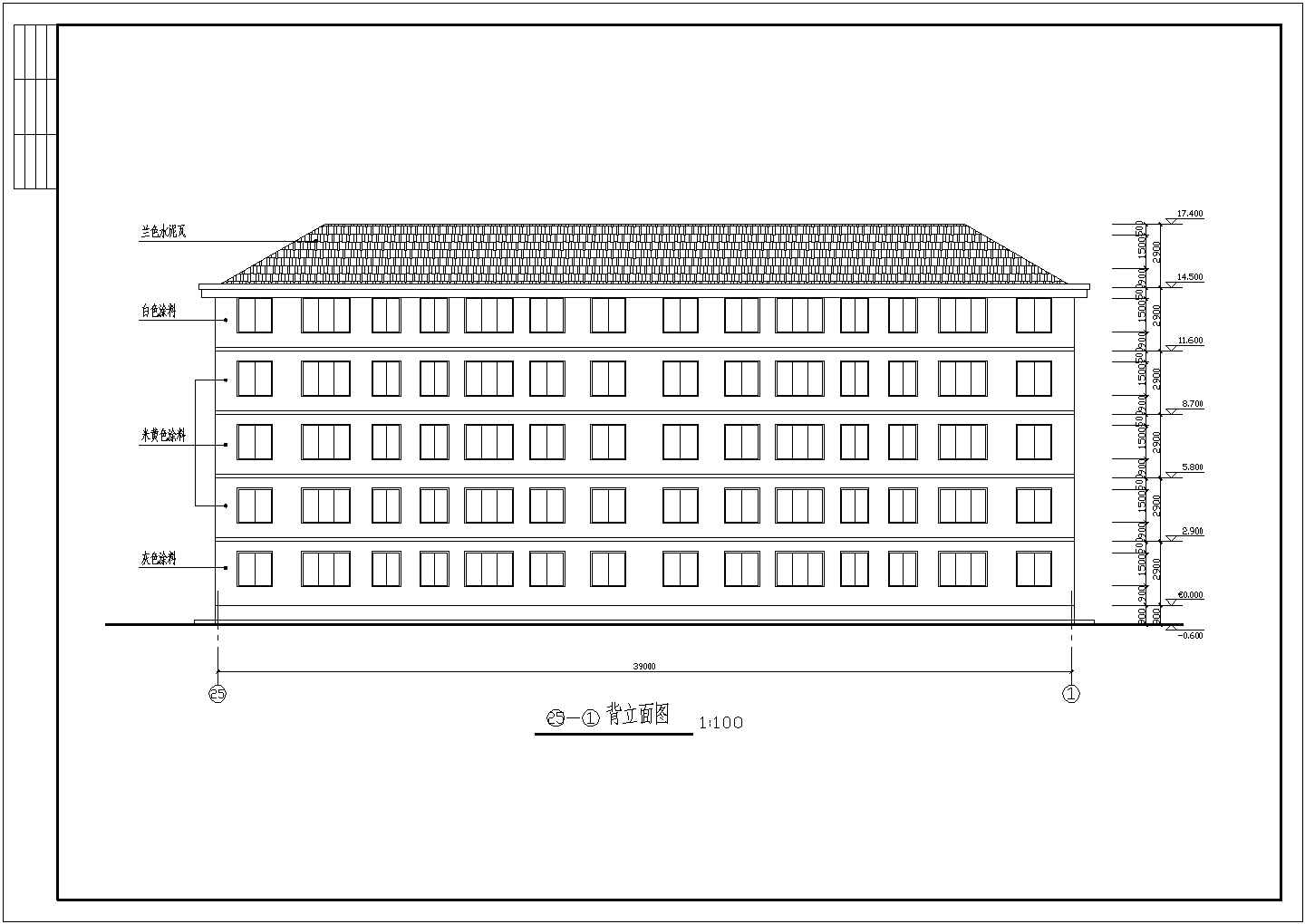某地五层砖混结构住宅楼建筑设计方案图