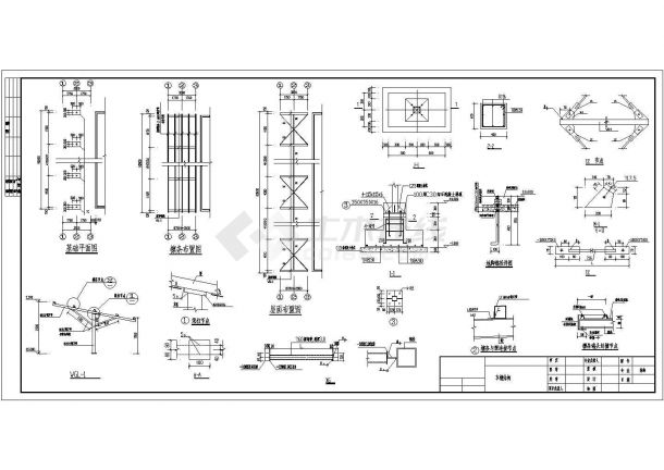 某地钢结构单排自行车棚结构设计施工图-图二