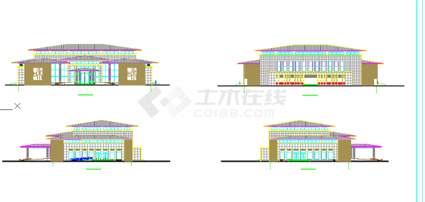 某地一套完整的小区会所cad施工图-图一