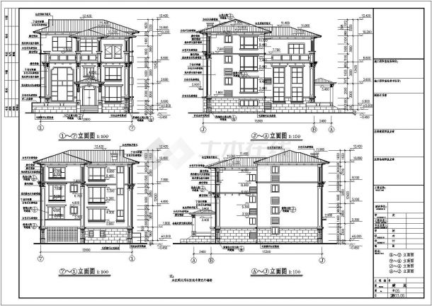 某地多层框架结构别墅建筑设计施工图-图一