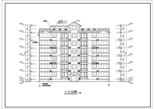 某地六层公寓式居民楼建筑设计图纸-图一