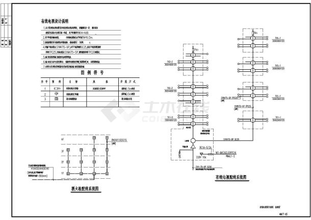 某小型宾馆电气设计方案与施工全套CAD图纸-图一