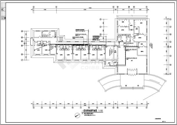 某小型宾馆电气设计方案与施工全套CAD图纸-图二