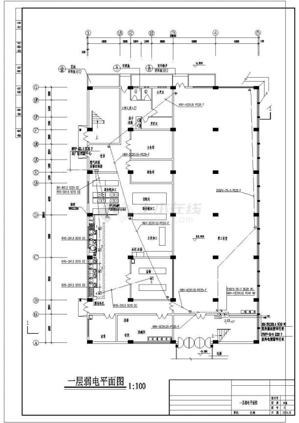 某电缆厂食堂电气设计施工方案全套CAD图纸-图一